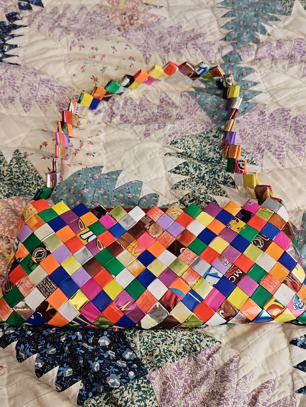 Vntg Whimsical Candy Wrapper Sholder Bag